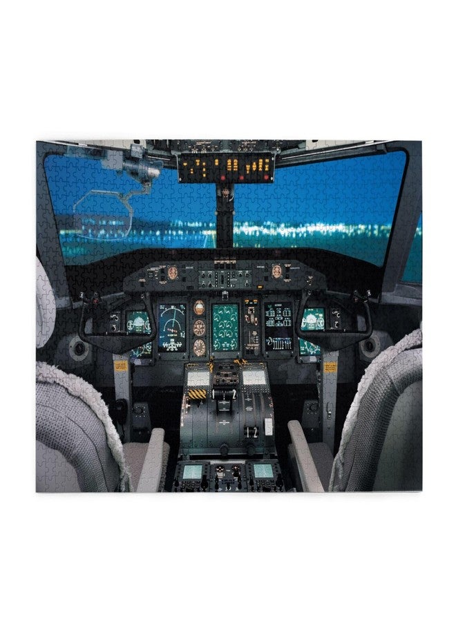 NELife 1000 Pieces Airplane Cockpit View Jigsaw Puzzle,Fun Educational Toy for Kids Ages 12,Teens & Families.Educational Games Home Decoration Puzzle,Size 29.5'' X 19.7'', Airplane Puzzle - Image 1